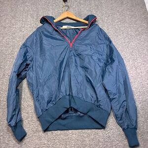West Wind Windbreaker Jacket Men XXL Blue Vintage Quarter Zip Pullover